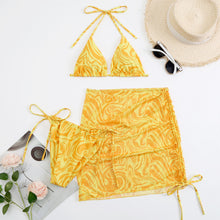 Women's 3 Piece String Bikini With Sarong Cover Up