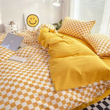 Luxurious Nordic Style Cotton Checkerboard Duvet Cover Set
