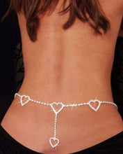 Ladies Trendy Silver Rhinestone Crystal Body Belly Chain