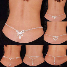 Sexy Aesthetic Rhinestone Heart Body Jewelry Crystal Waist Chain Belly Chain for Summer Women Fashion Girl Nightclub