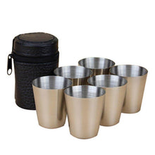 6 Piece Travel Set Stainless Steel Shot Glasses With Pouch - Classy Stores Online