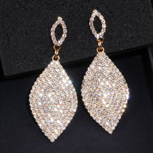 Ladies Large Classic Tear Drop Rhinestone Crystal Earrings