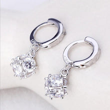 925 Sterling Silver Plated Caged Crystal Ball Earrings