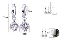 925 Sterling Silver Plated Caged Crystal Ball Earrings