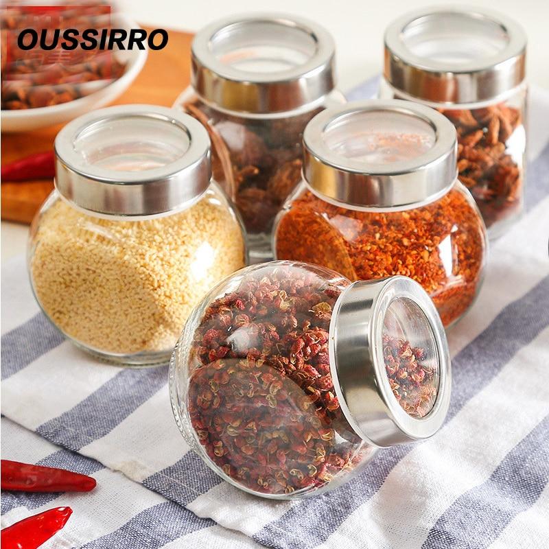 Kitchen Seasoning Jar Glass Spice Container Salt Storage – Demeter kitchens