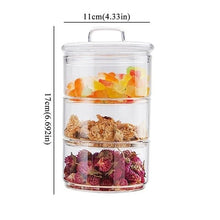 3-layer Stacking Glass Jar Container Set With Bamboo or Glass Lid - Classy Stores Online